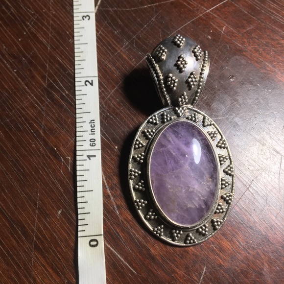 SOLD!-Amethyst and sterling silver pendant - Picture 3 of 3